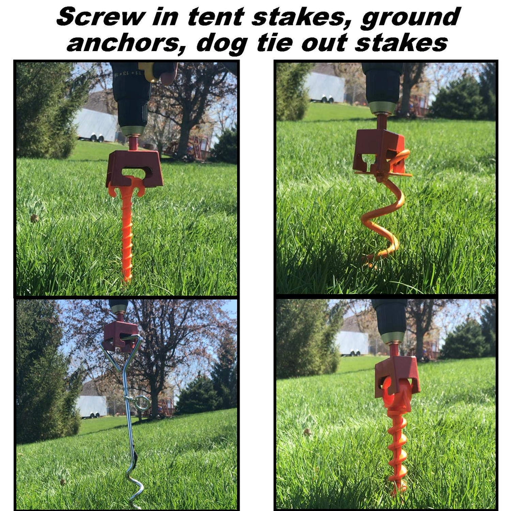 Keyfit Tools in yard anchoring a tree tie for strong wind resistance