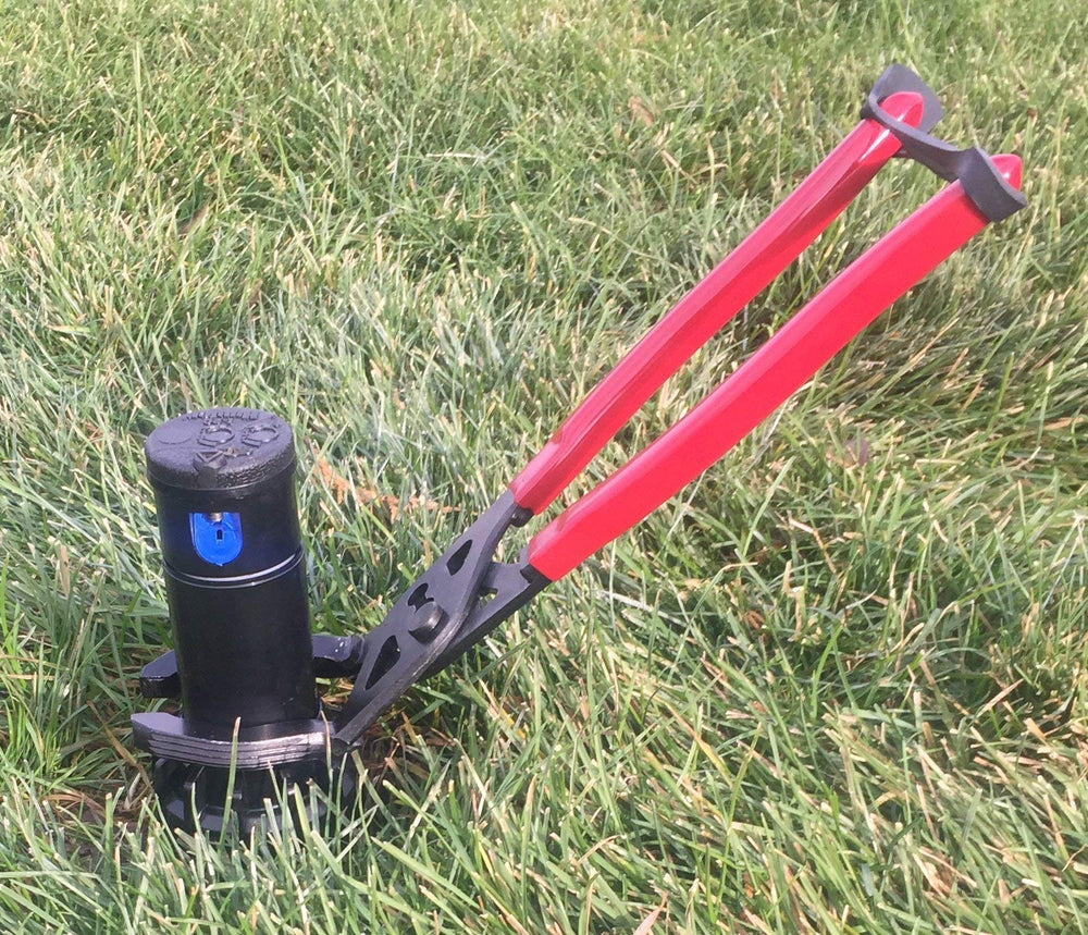 Keyfit Tools removing sprinkler body with minimal turf damage benefit