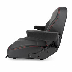 Keystone Seats DURA-RIDE slide rails installed demonstrating easy fore/aft adjustability