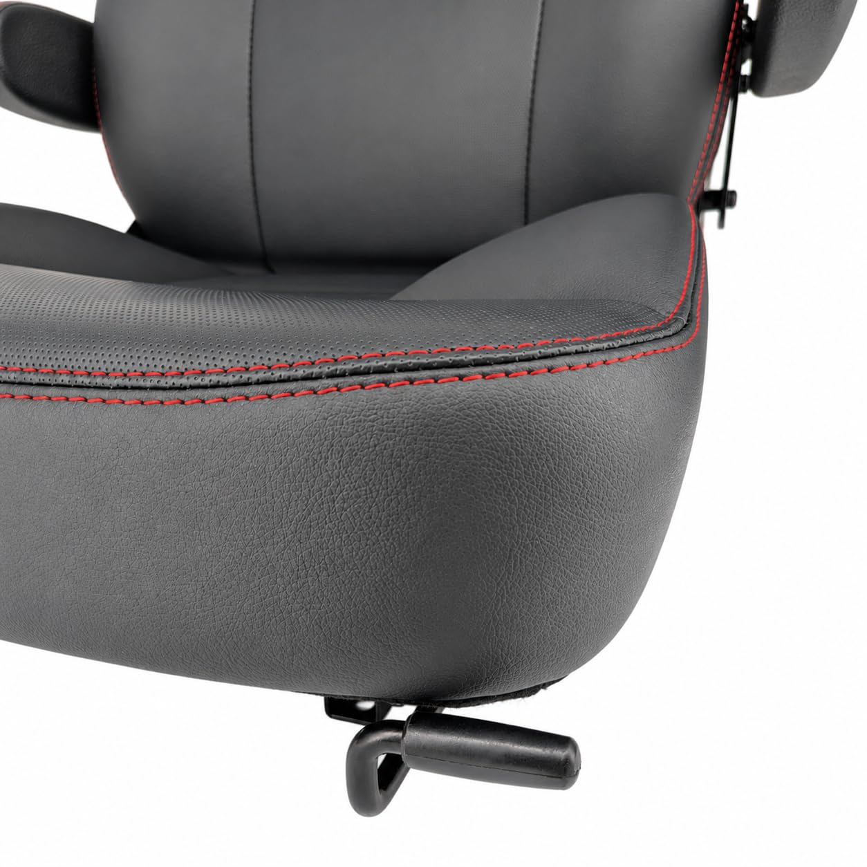 Keystone Seats DURA-RIDE side profile displaying adjustable slide rail benefit