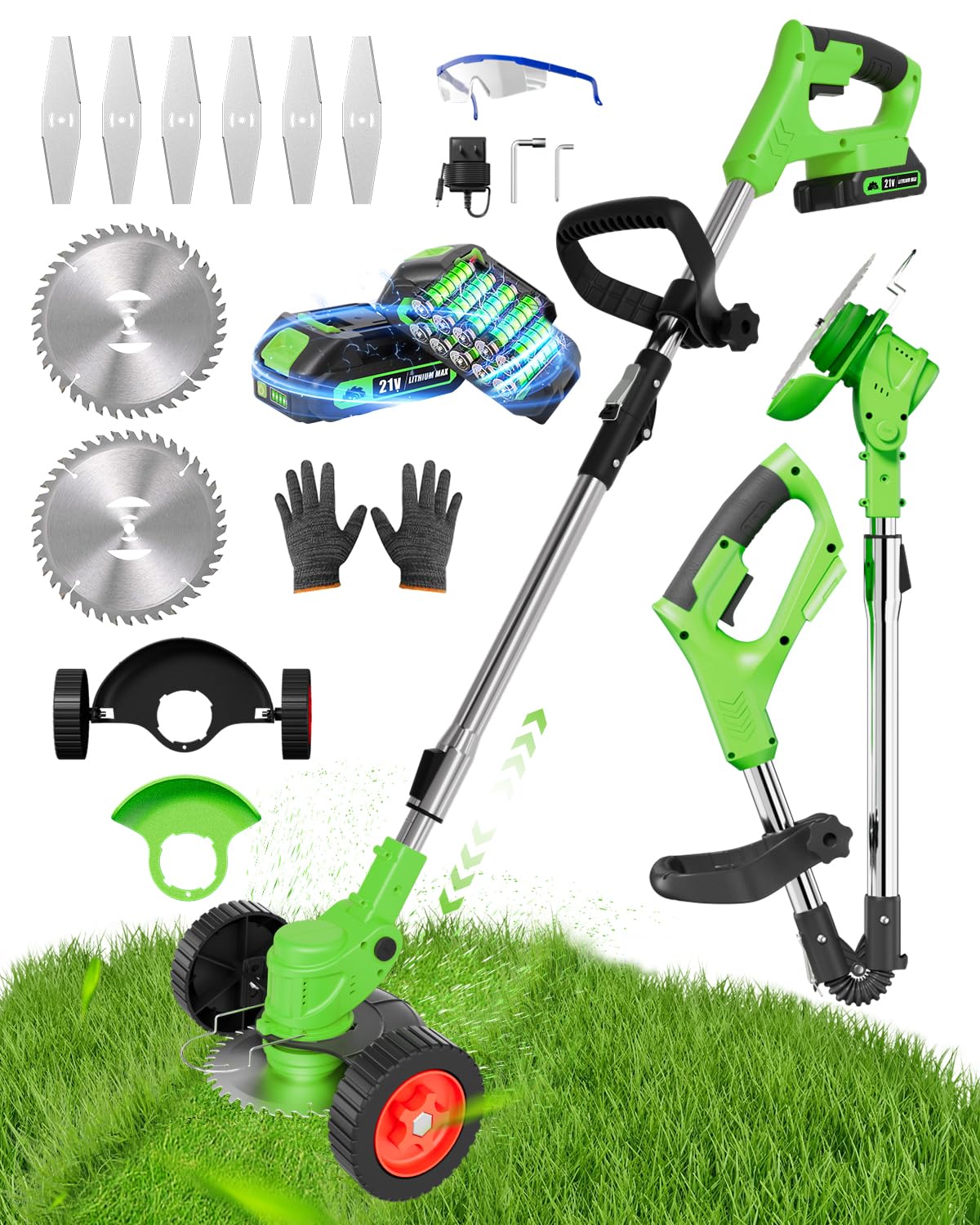 KFM front view of cordless trimmer showing compact design and portability