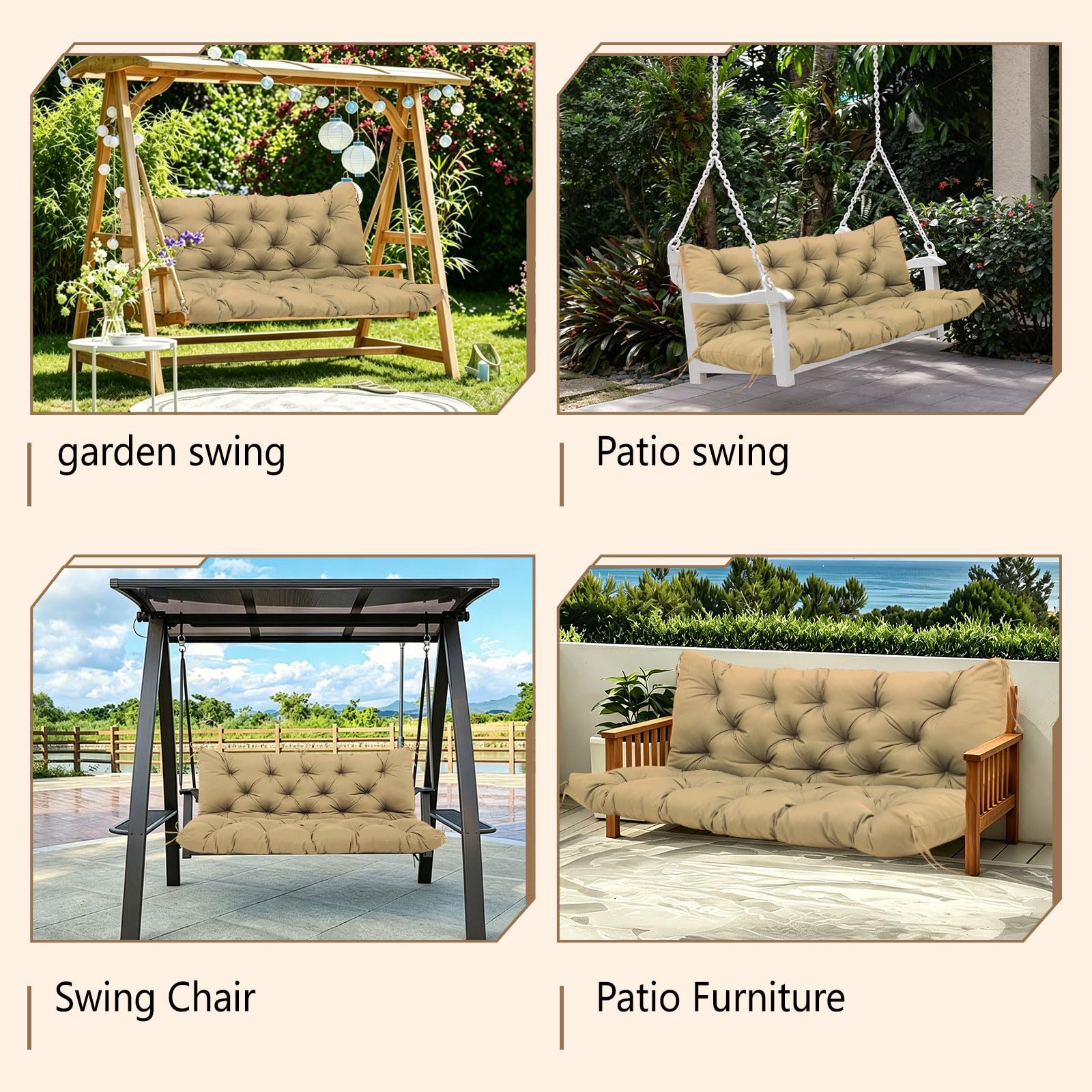 KGOSAUO cushion on porch swing lifestyle scene enhancing outdoor comfort