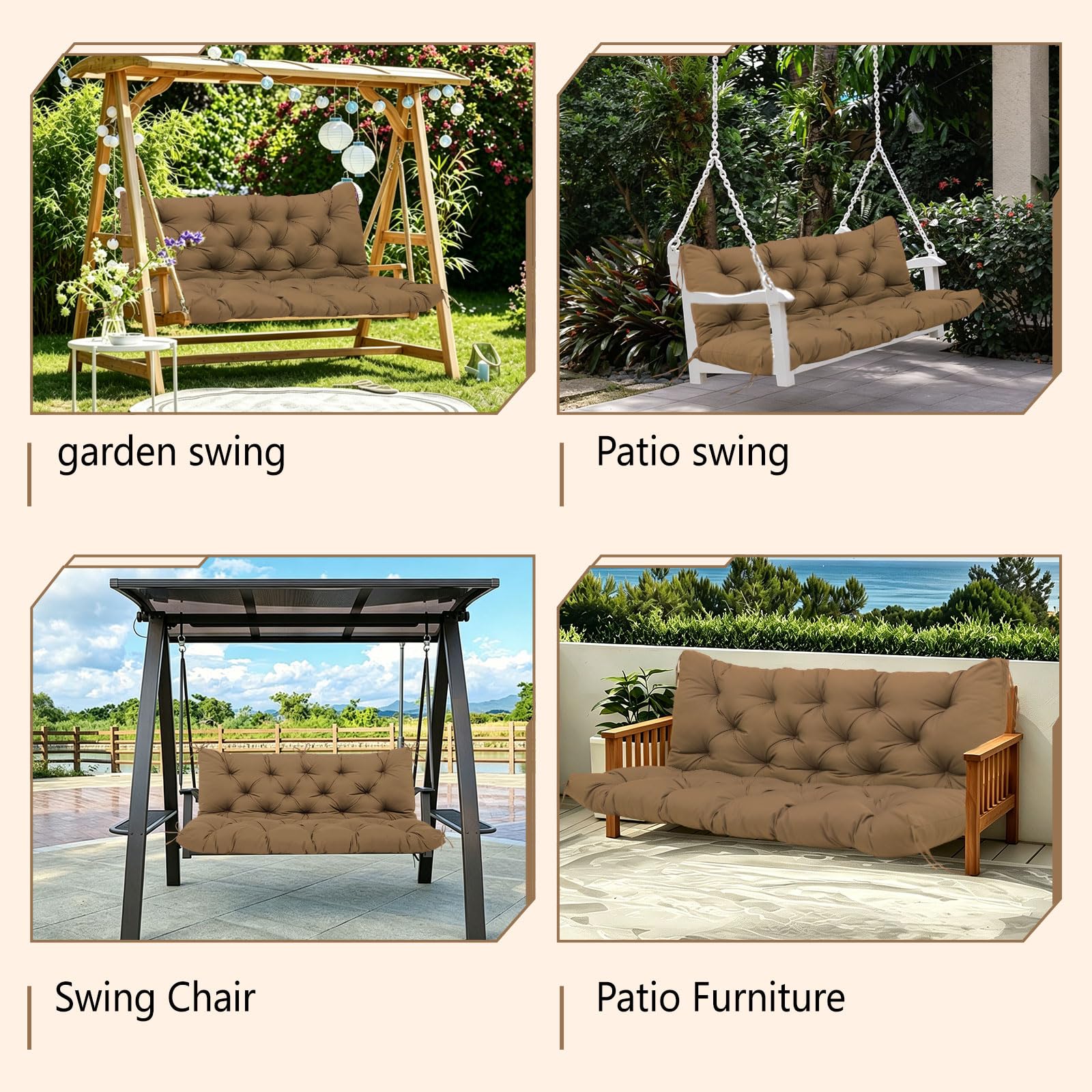 KGOSAUO in-use porch swing setting demonstrates comfortable outdoor seating