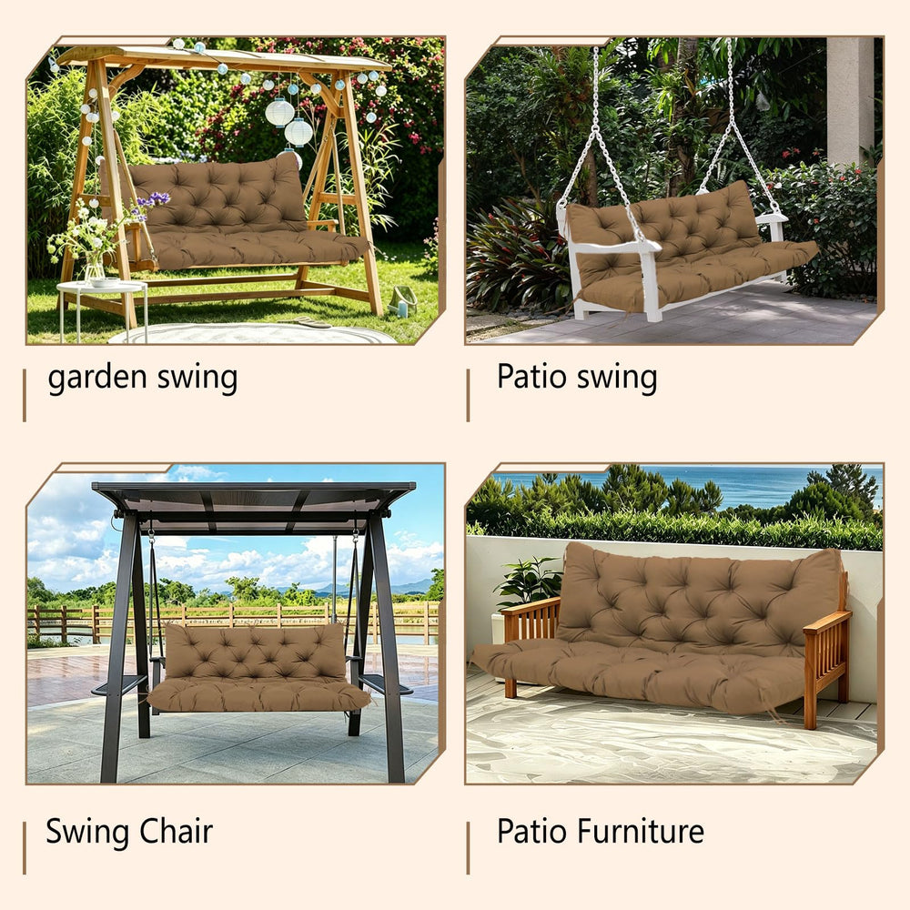 KGOSAUO in-use porch swing setting demonstrates comfortable outdoor seating
