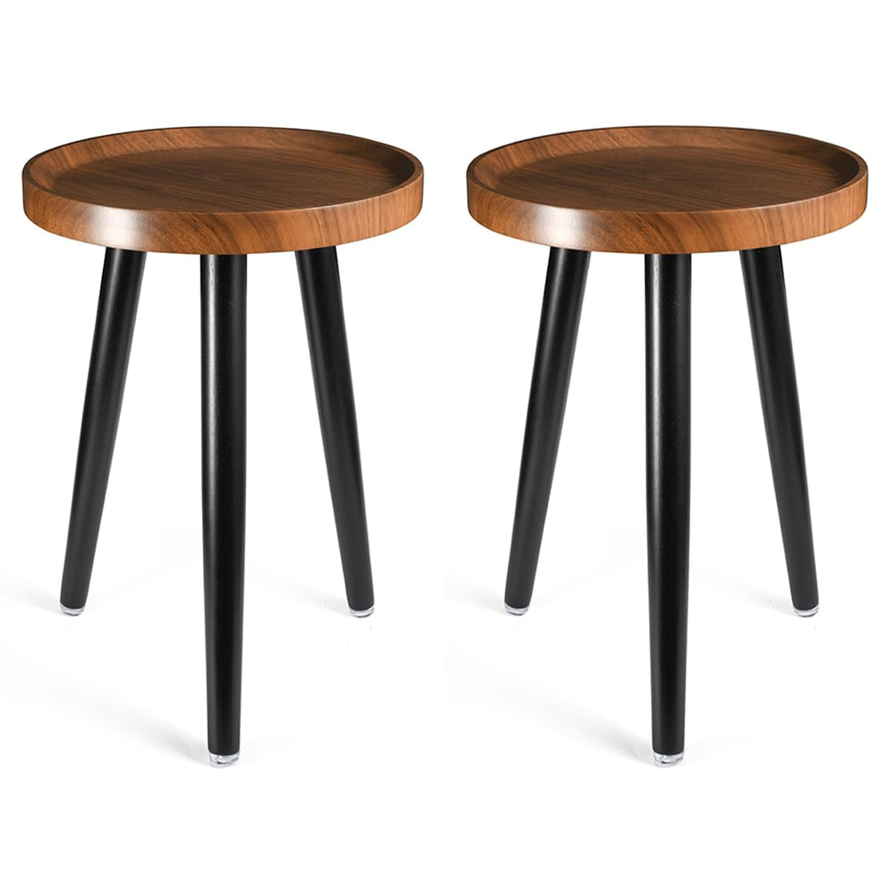 KGPLOME front view walnut stand showing elegant silhouette and stability