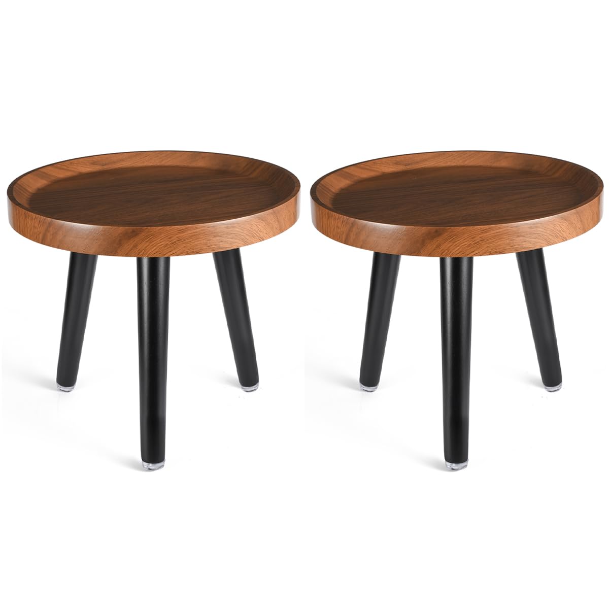 KGPLOME front view of walnut stand showing compact elevated design and stability