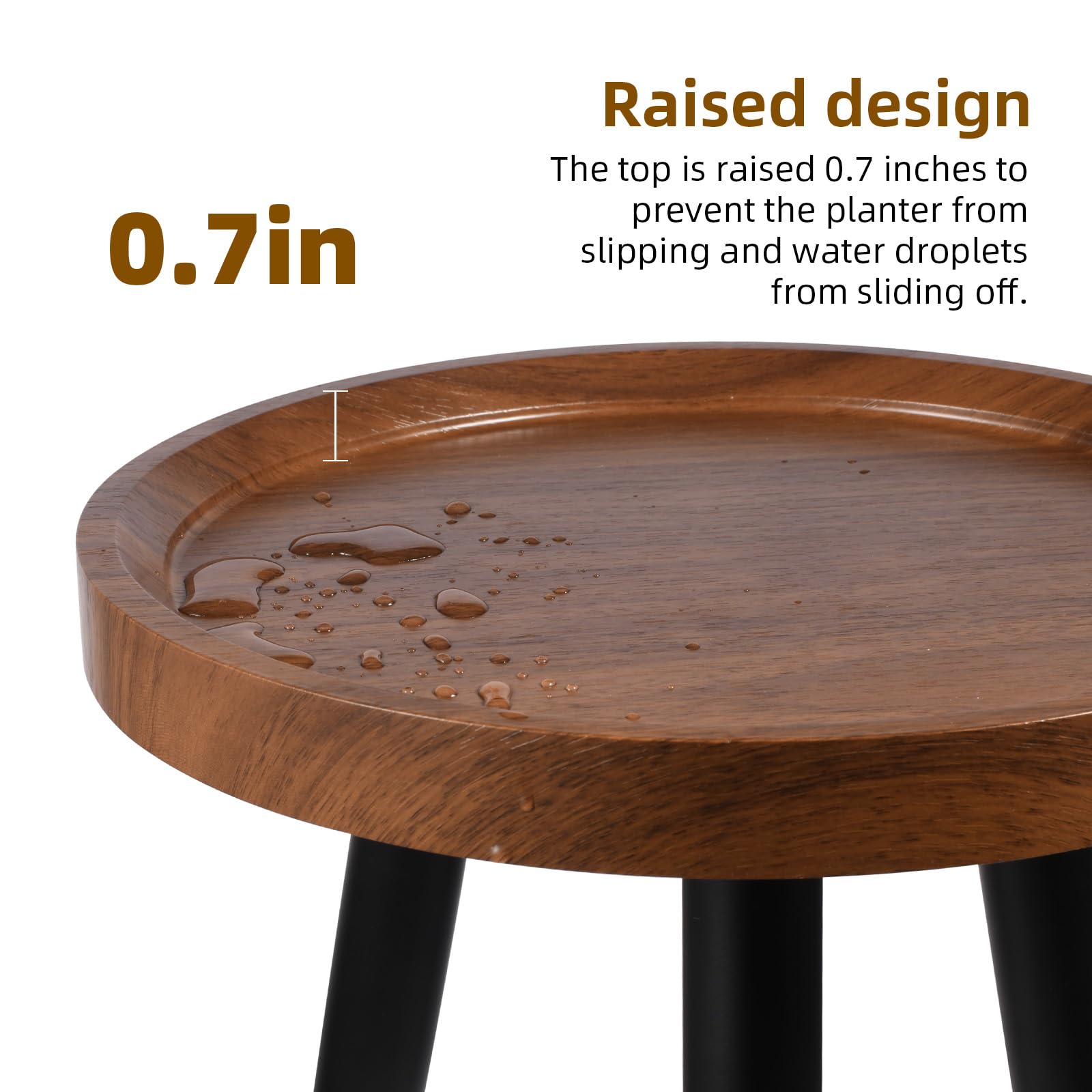 KGPLOME close-up of walnut-grain top highlighting durable, low-maintenance finish