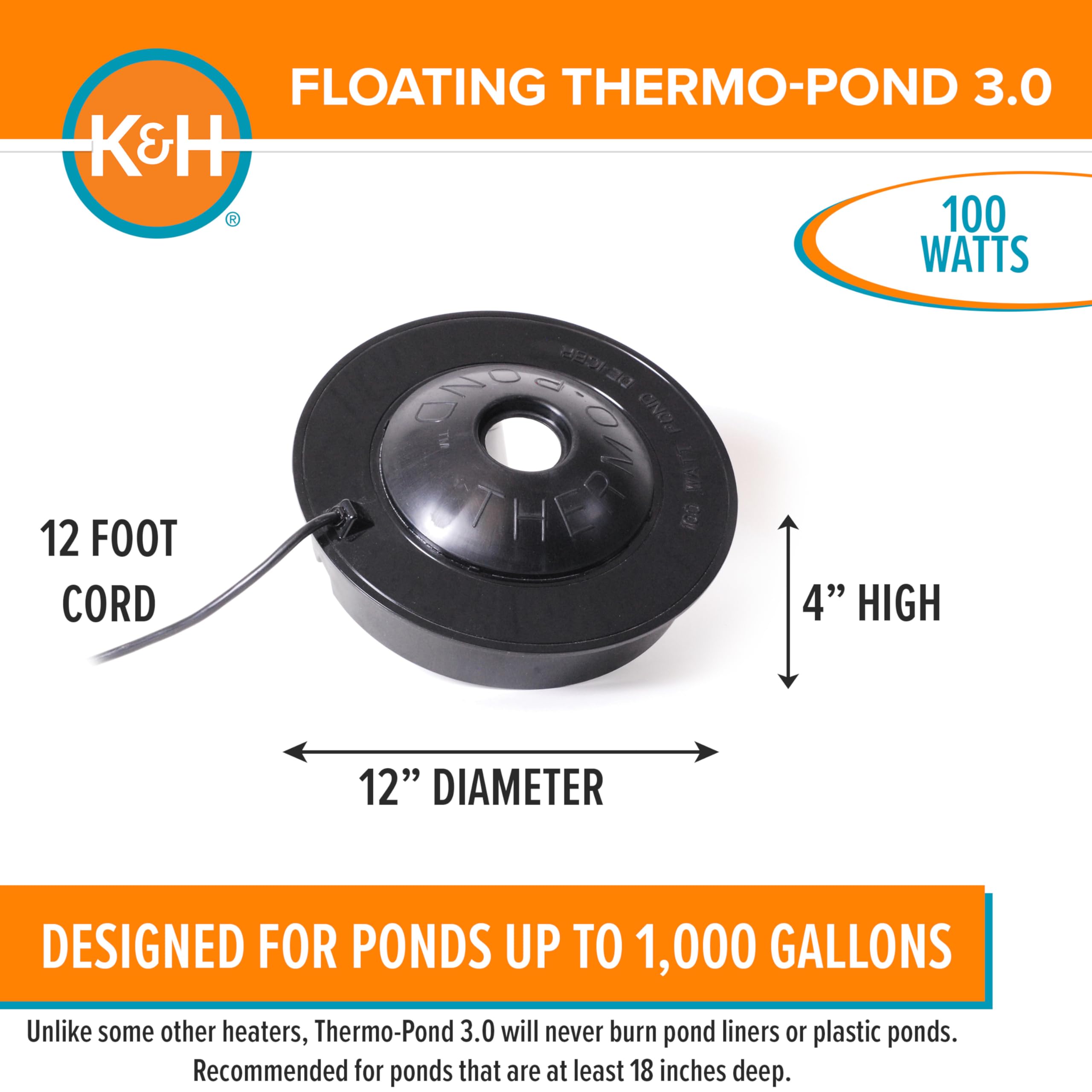 K&H Thermo-Pond top seal detail illustrating durable construction and safe operation