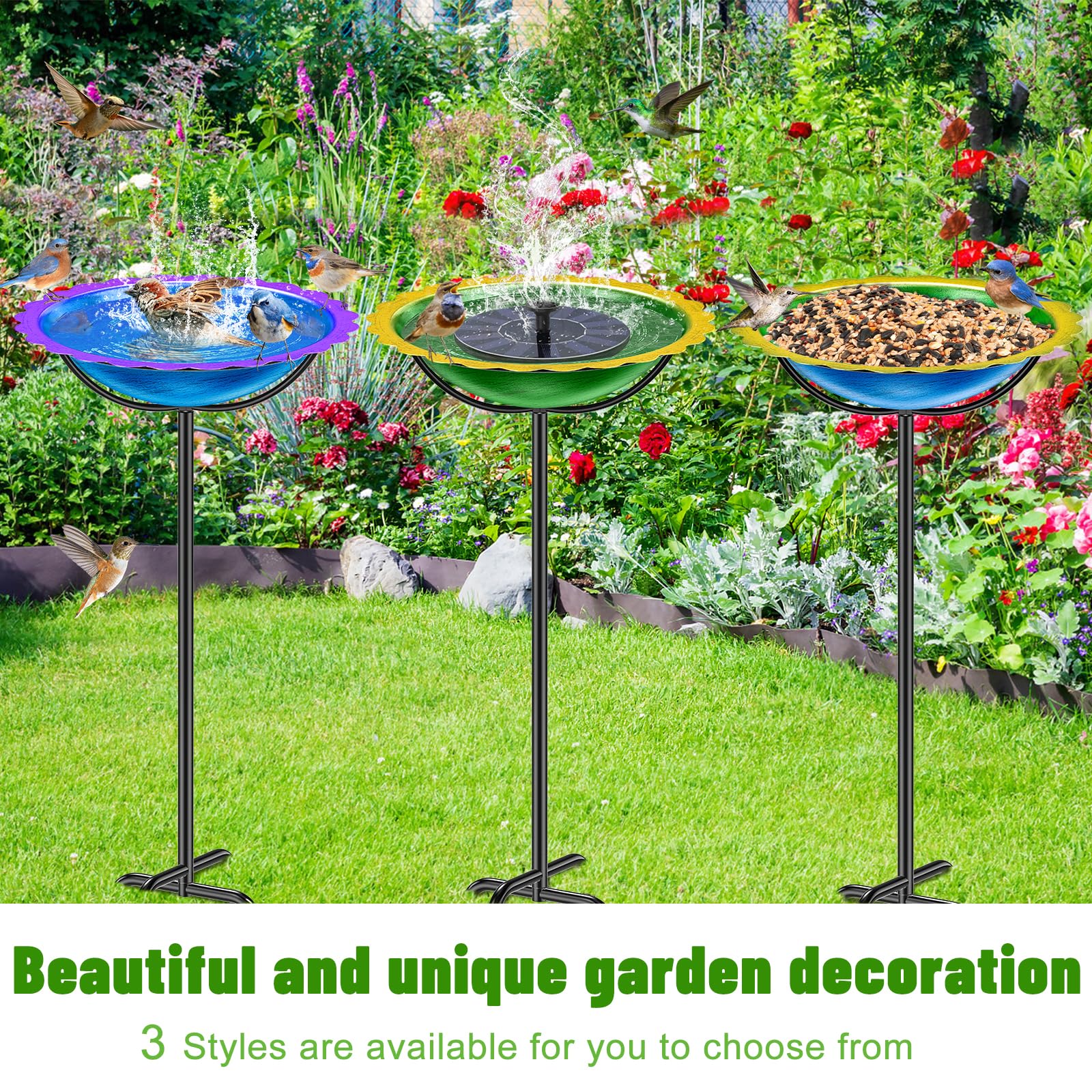 KHayRovies bird bath set in a garden illustrating decorative lawn and patio appeal