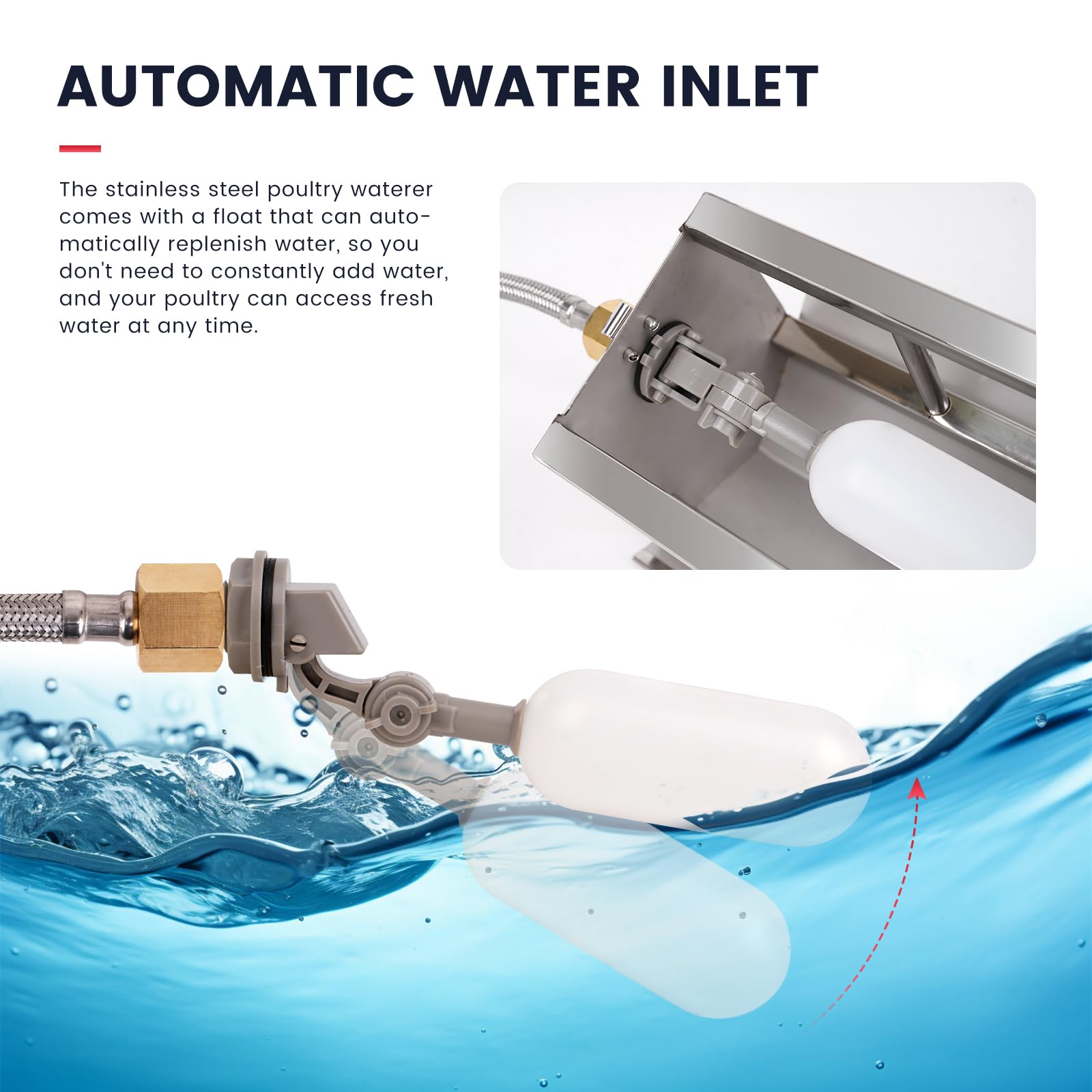 KHEARPSL hose connection and threaded inlet for quick garden-hose hookup and secure fit