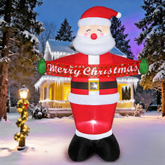 KHOYIME Santa front view showing festive banner and tall presence