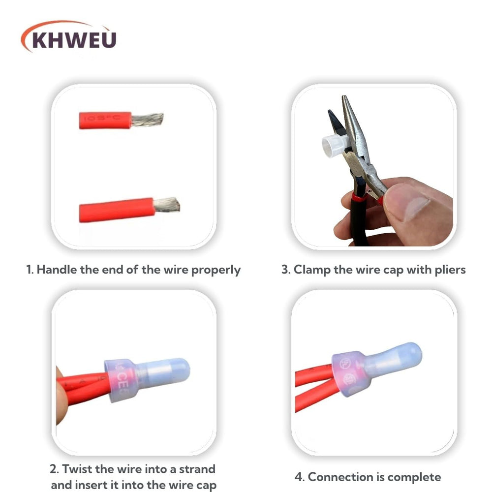 KHWEU included tools kit with screwdriver pliers and crimp connectors for easy install