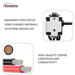KHWEU switch close-up highlighting reinforced polymer and clear labeling
