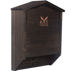 KIBAGA front view of cedar bat house showing entrance and landing benefit: visible shelter
