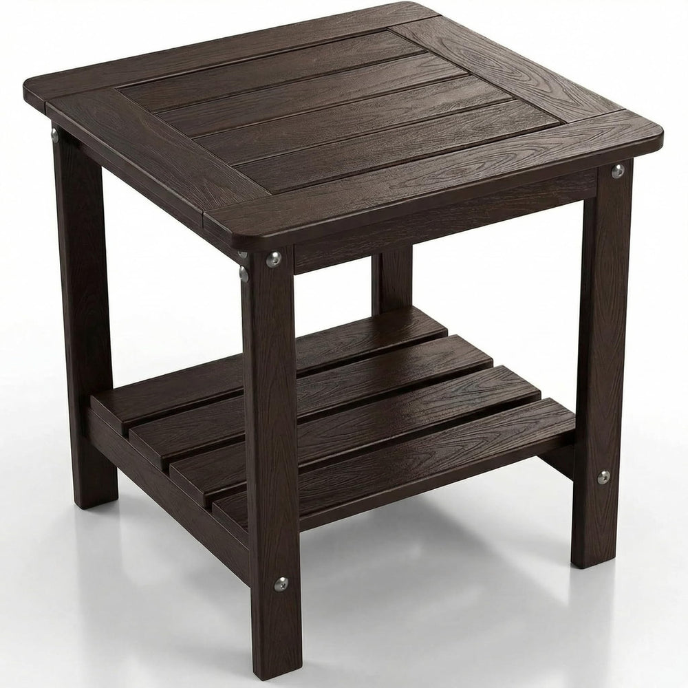 Kibaso front view of the outdoor side table showing sturdy weatherproof design