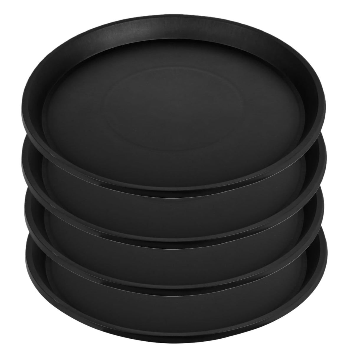Kichwit front view of saucer showing full tray and clean black finish for neat displays