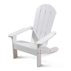 KidKraft front view of white Adirondack chair showing sturdy outdoor seating benefit