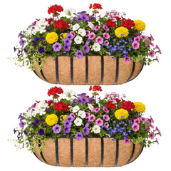 KIDYBELL front view of 24-inch railing planter showing full planted length and curb appeal