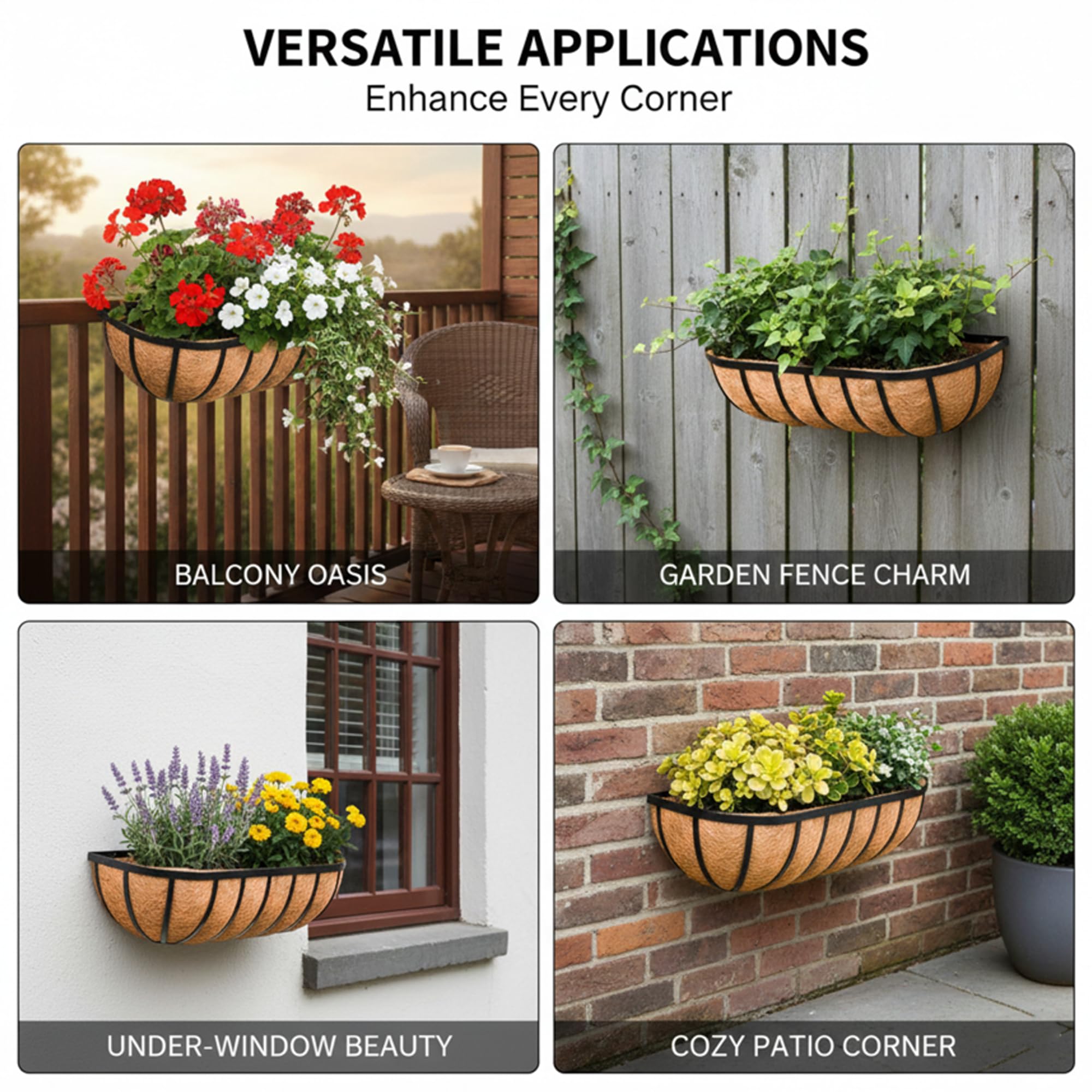 KIDYBELL rustic patio display with two planters showing cohesive curbside decoration benefit