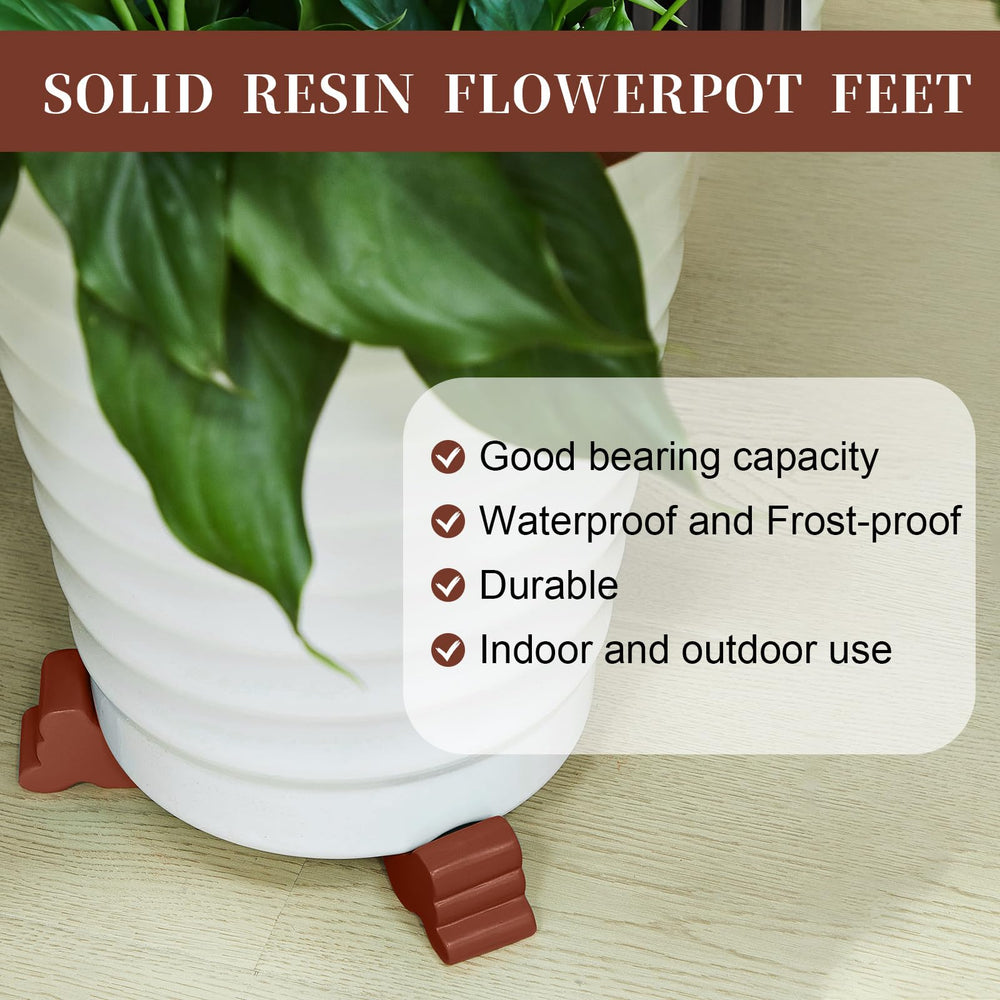 Kigeli pot feet under pots on patio illustrating floor protection and tidy display benefit