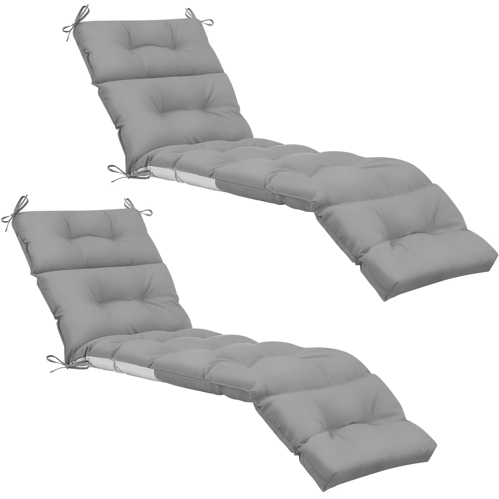 Kigley front view cushion on chaise showing clean light-gray finish and comfort
