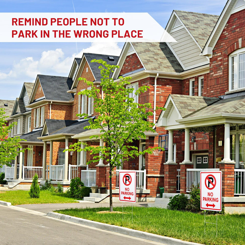 Kigley signs placed in driveway demonstrating organized parking control benefit