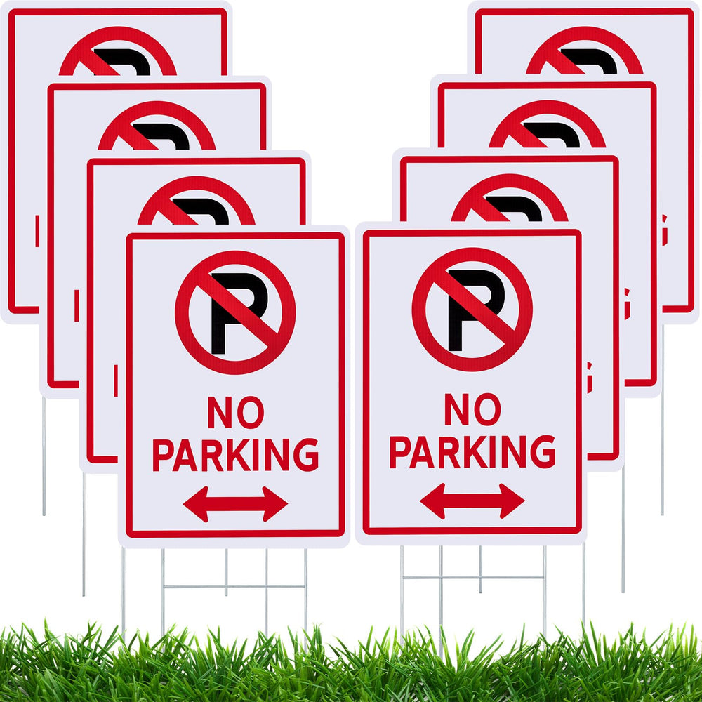 Kigley front view of eight no parking signs showing visibility benefit