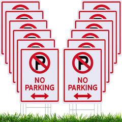 Kigley front view of double-sided no parking sign for clear marking
