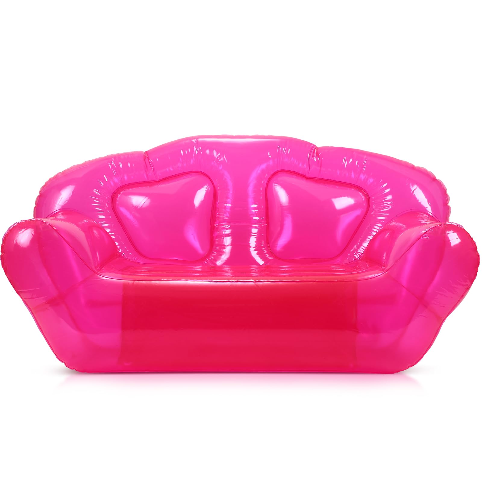 Kigley front view translucent sofa showing roomy seating benefit