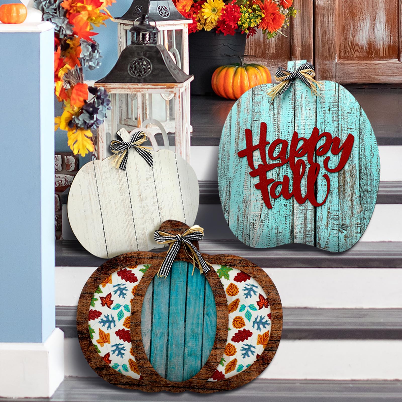 Kigley lifestyle porch decor with pumpkins creating warm autumn atmosphere