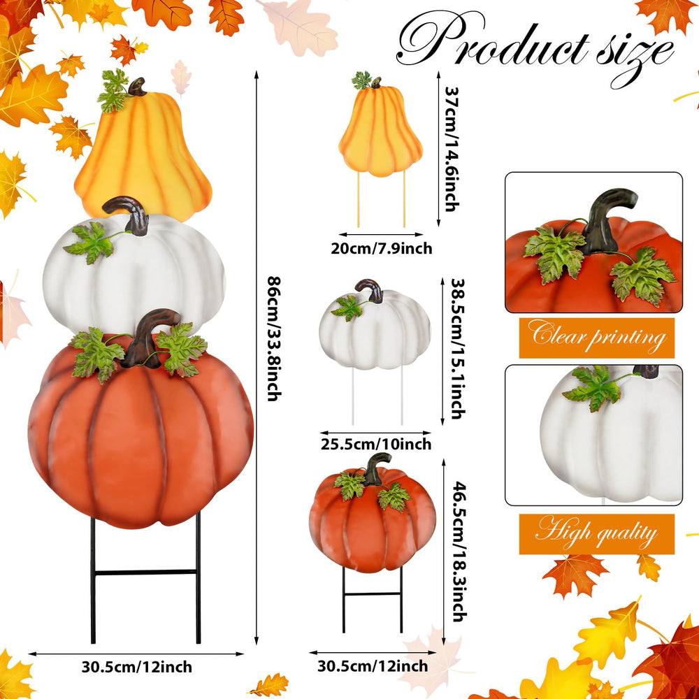 Kigley close-up of painted metal pumpkins shows durable weather-resistant finish