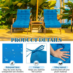 Kigley tied straps attached to chaise demonstrating secure fit benefit
