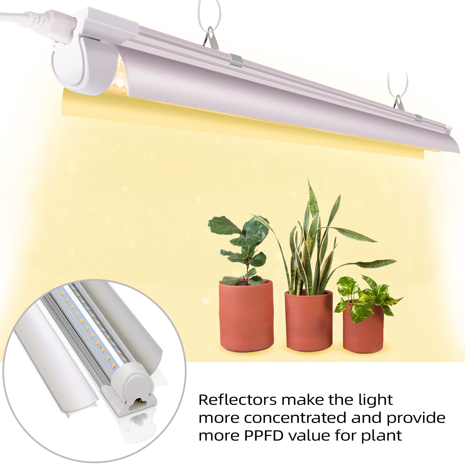Kihung mounted in a grow tent providing even coverage for seedlings