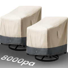 kikcoin front view showing cover protecting Adirondack chair and preventing weather damage