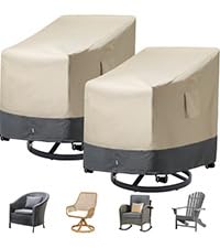kikcoin lifestyle patio setting with two covers showing neat, weatherproof protection