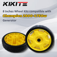 KIKITE close-up of 8-inch never-flat tire tread for longer-lasting traction