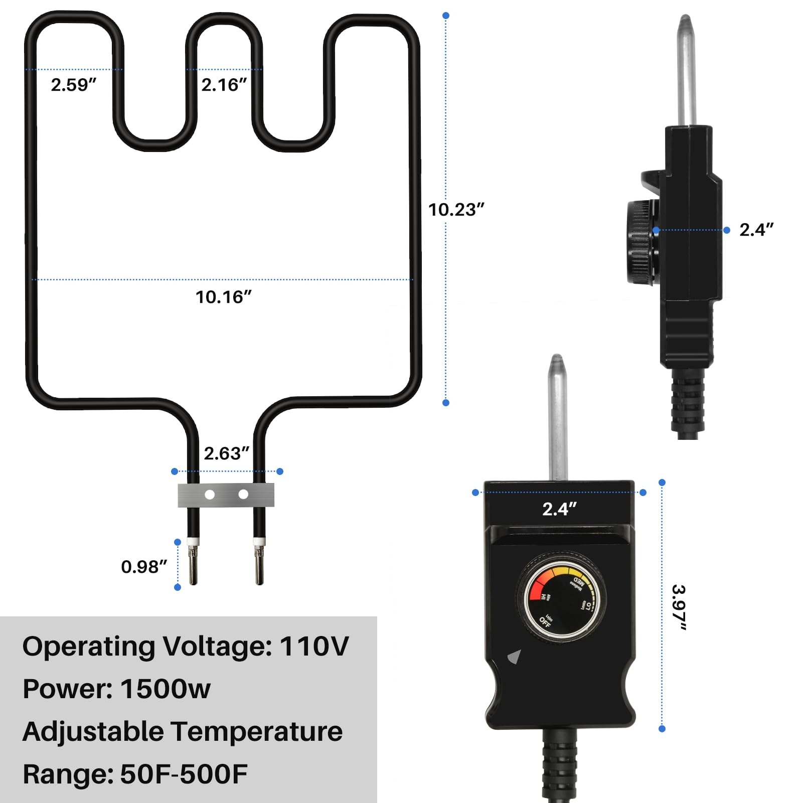 KILILIUN rectangular mounting flange with measurements for easy compatibility