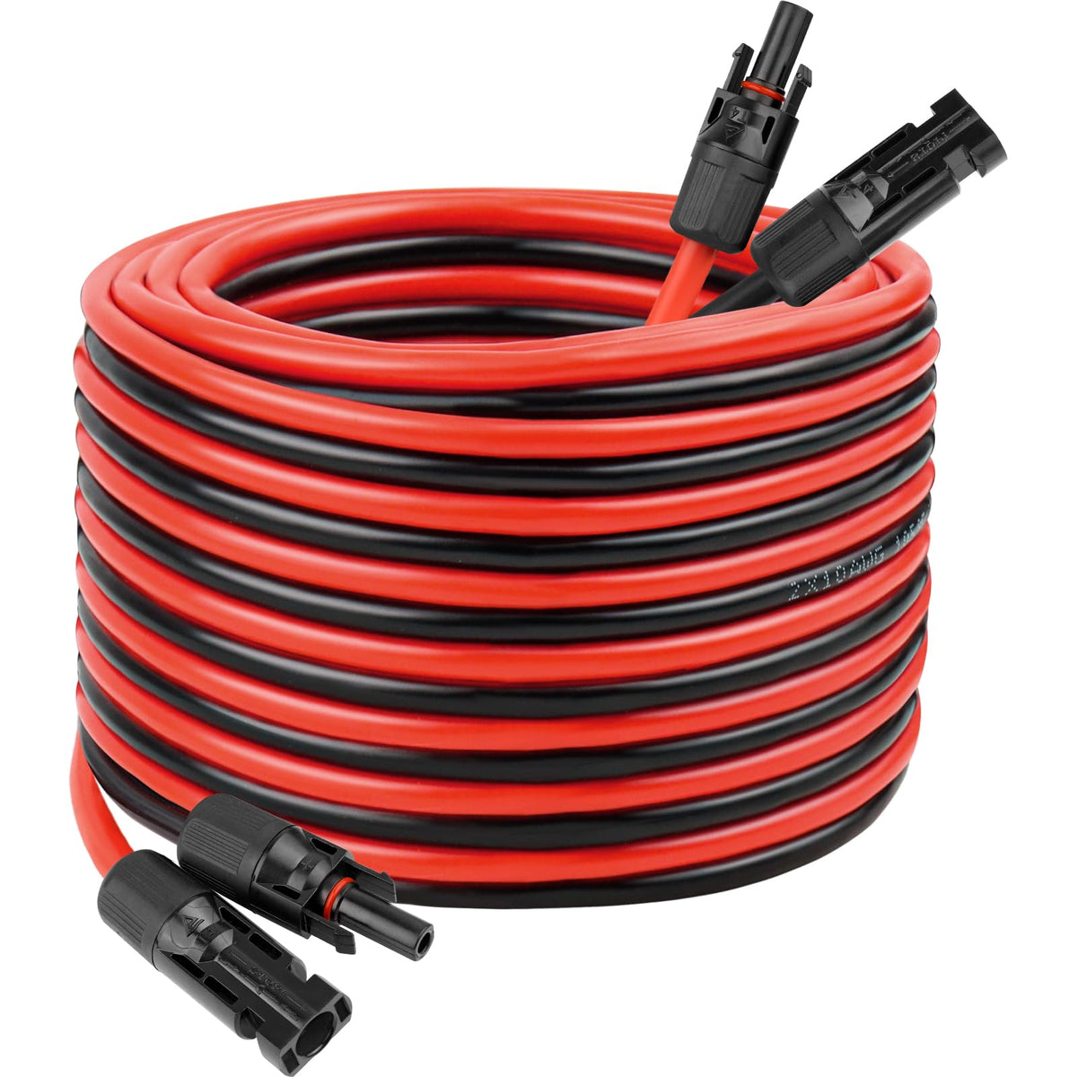 Kimbluth front packaging showing 100ft 10 AWG solar cable and benefits