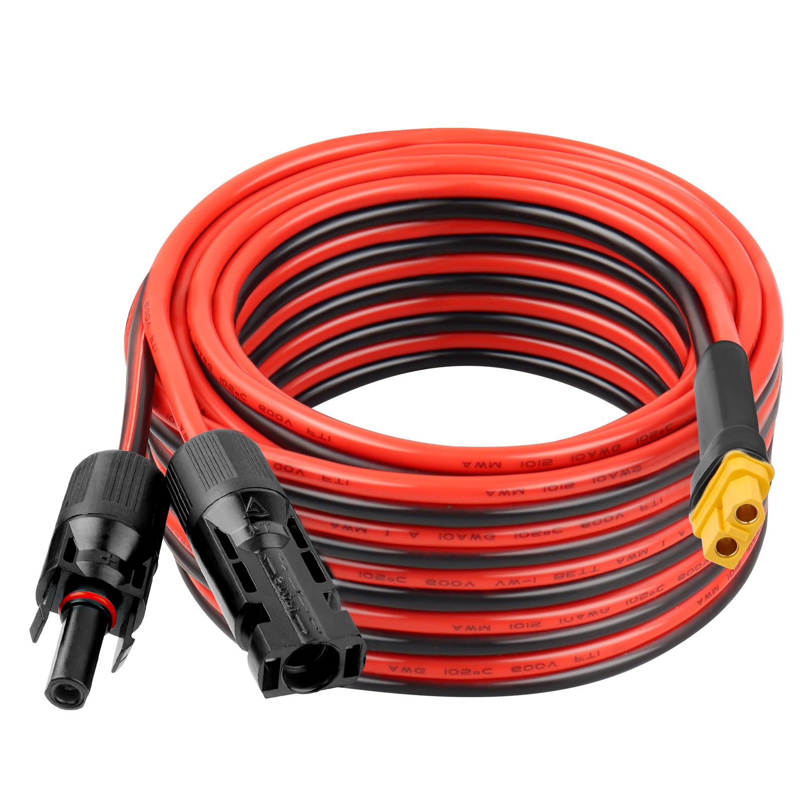 Kimbluth XT60 extension front view showing sturdy connectors and secure fit benefit