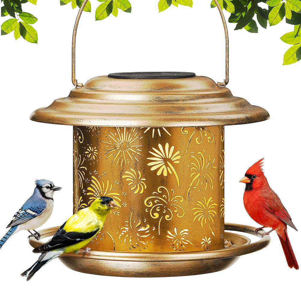 KIMERSE front view of hanging feeder showing decorative design and function