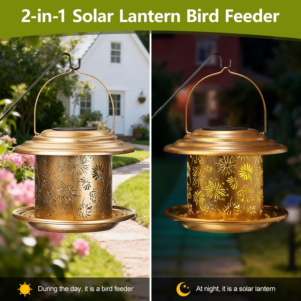 KIMERSE feeder in use with birds perching, encouraging wildlife visits