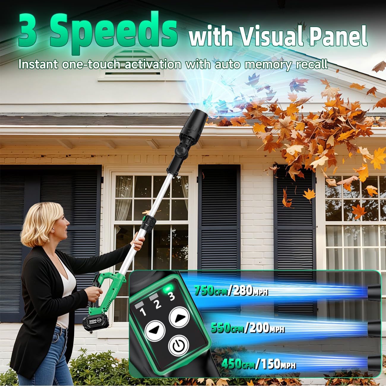 KIMO adjustable nozzle at 60° directing airflow into gutters