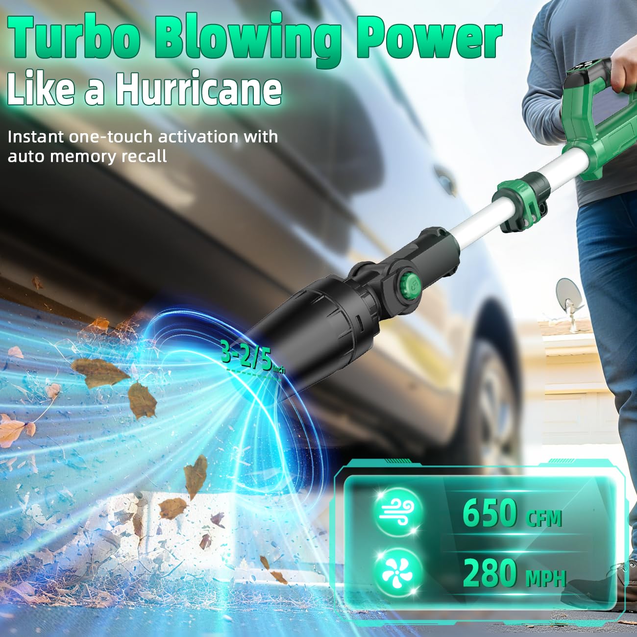 KIMO closeup of brushless motor and nozzle, showing durable high‑efficiency design