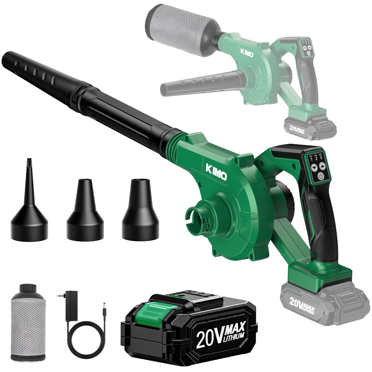 KIMO front unit showing compact blower design and portability benefit