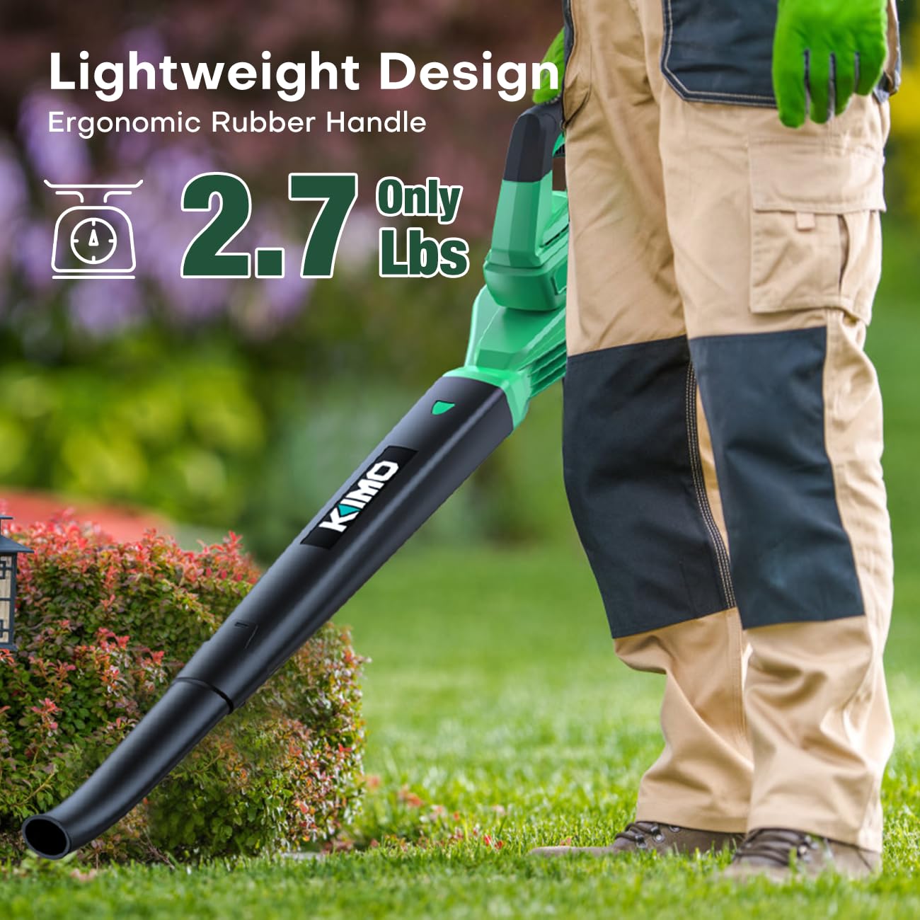 KIMO ergonomic handle and variable trigger emphasizing comfortable control