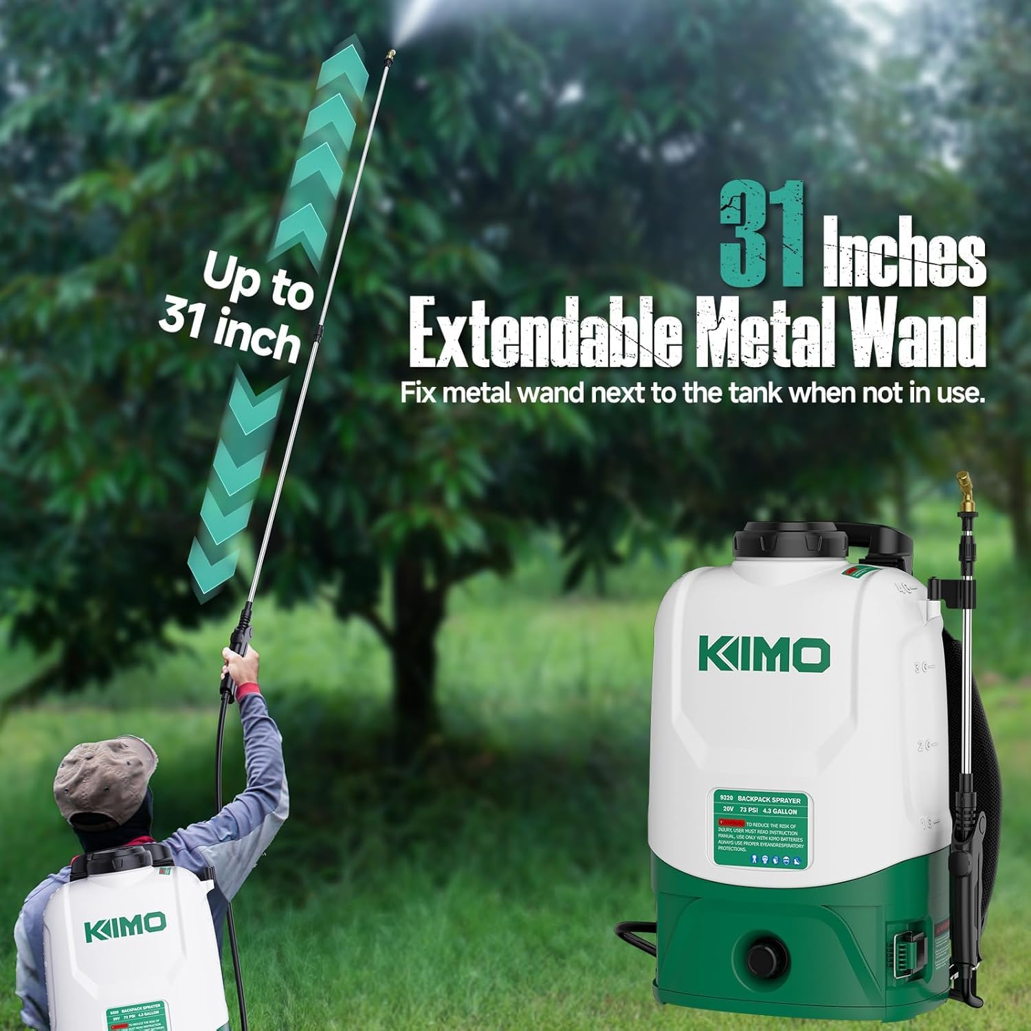 KIMO array of six nozzles and charger for versatile spraying tasks