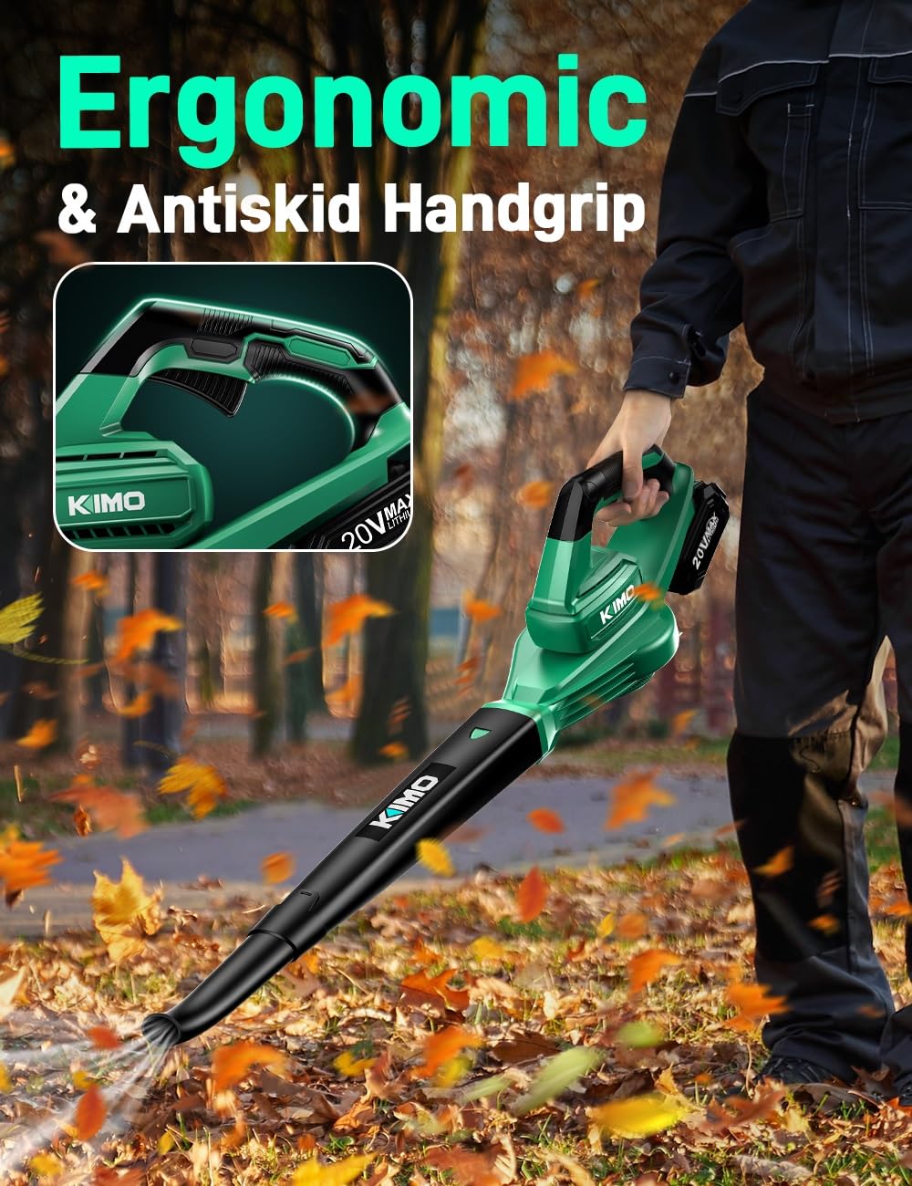 KIMO size comparison beside a watering can showing lightweight 2.7-pound carry benefit
