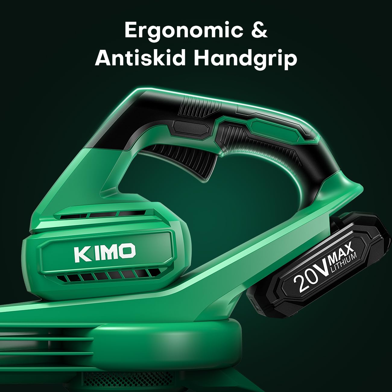 KIMO next to hand for scale demonstrating lightweight 2.7 lb advantage