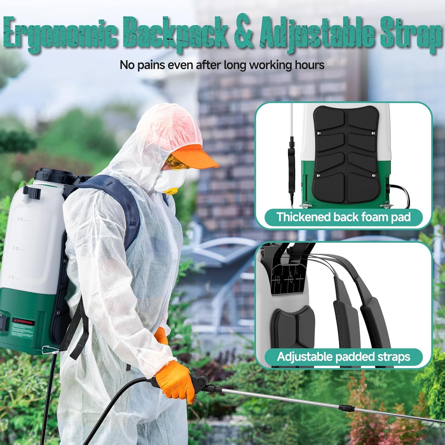 KIMO sprayer in use on garden beds for efficient plant coverage