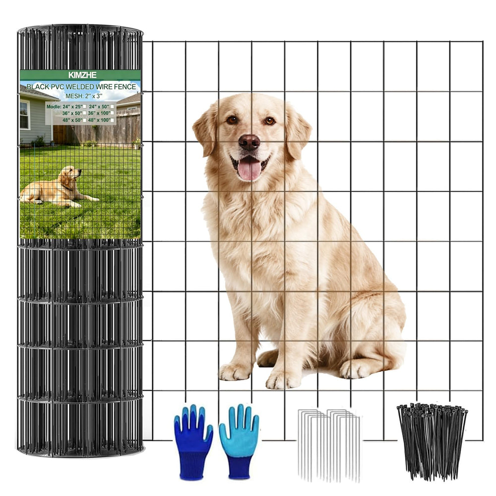 KIMZHE front roll view showing neat black PVC-coated fence and ready-to-install benefit